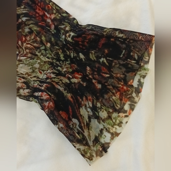 Cato Bohemian Floral Print Women's Peasant Top Multicolor Long Sleeves Size L - Picture 9 of 13